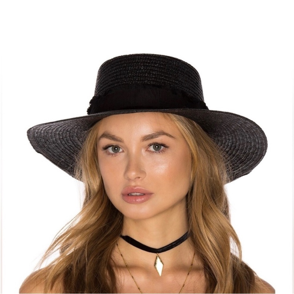 Rag & Bone Laurie Straw Hat Black Size M NWT! $225